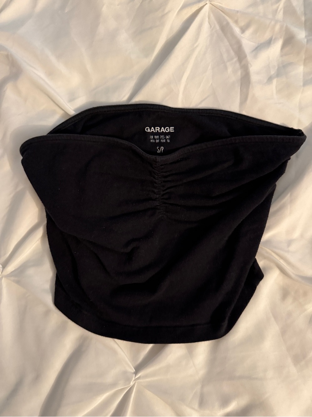Garage Black Ruched Strapless Tube Top